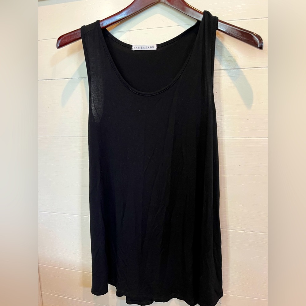 Chis and Carol black loose fitting tank top size S